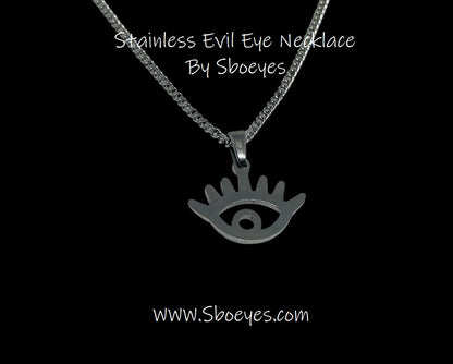 Greek Evil Eye Necklace - Stainless jewerly - Evil eye pendant - Greek Gift