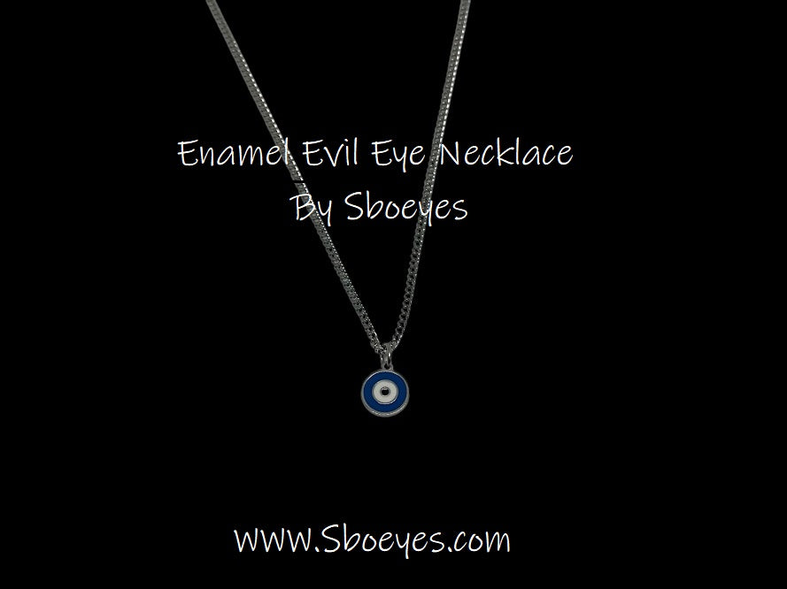 Tiny Evil Eye Necklace - Stainless jewelry - Gift for her - Tiny jewelry - Greek Gift