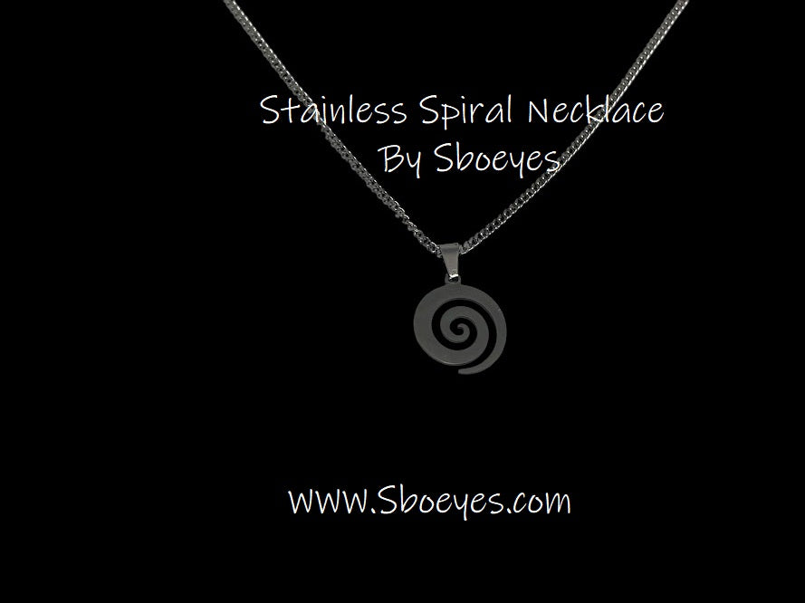 Spiral Pendant Necklace: Stainless Steel Elegance from Greece