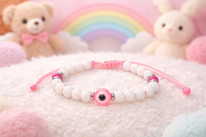 Kids Evil Eye Bracelet with White Beads