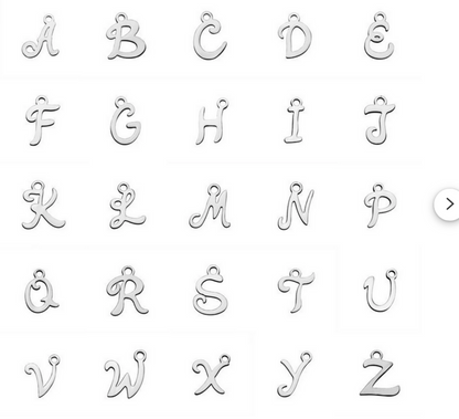 Initial necklace with Letter Charm - Stainless Steel Jewelry