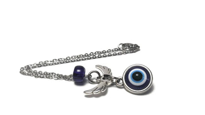 Bijou de rétroviseur ailes d'ange oeil bleu 