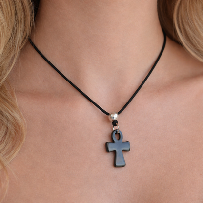 Hematite Gemstone Ankh Cross Pendant - Egyptian Pendant