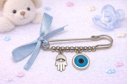 Evil Eye Hamsa Hand Safety Pin - Baby Protection, baby gift