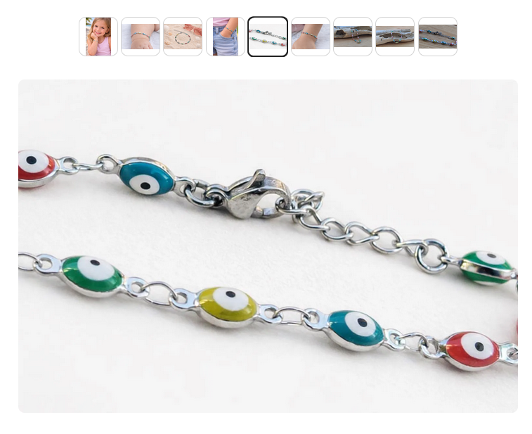Bracelet bébé oeil bleu multicolore porte bonheur