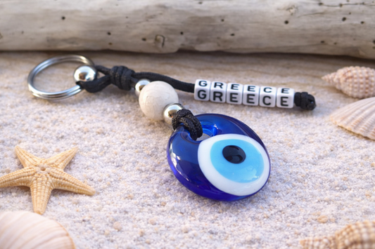Glass Evil eye keychain - Car keyring - Greek gift - Made in Greece
