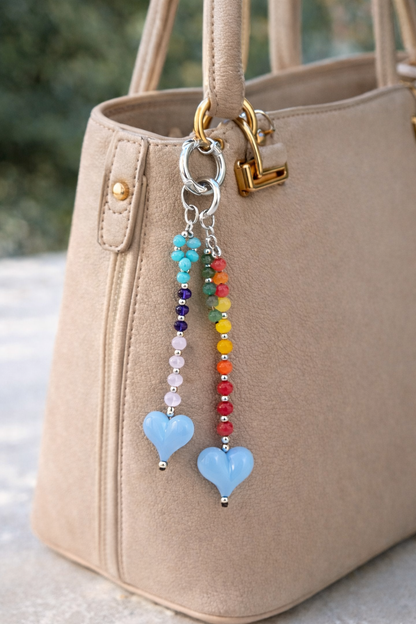 Bijou de sac coeurs et perles Crystal