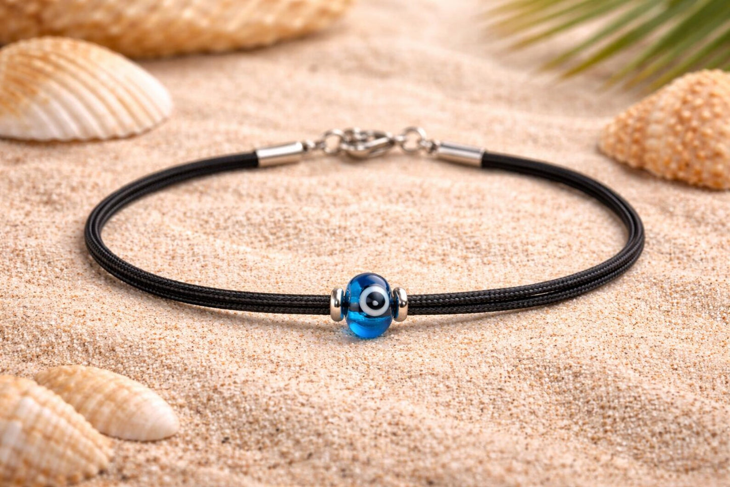 Bracelet œil bleu en paracorde, symbole de protection et d’élégance