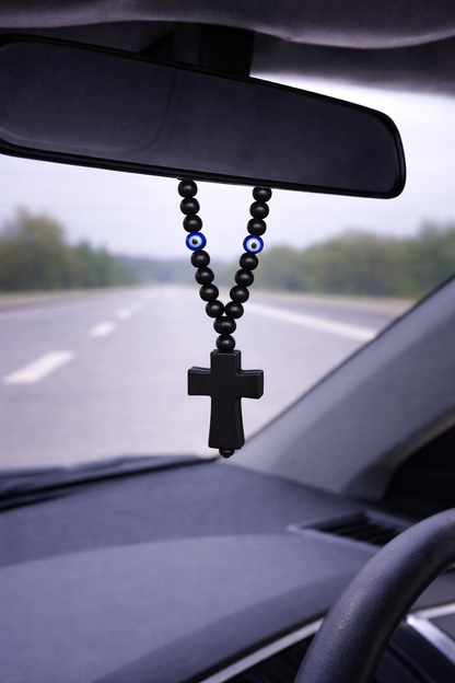 Bijou de Retroviseur Croix et Oeil bleu