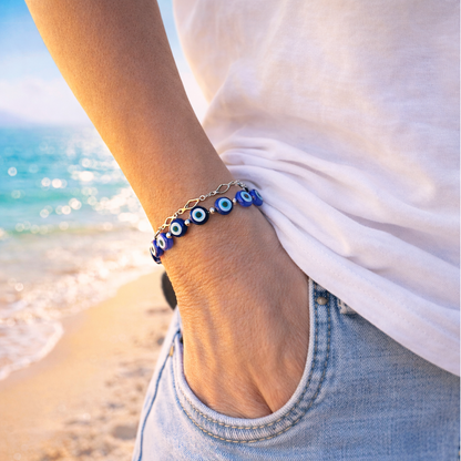 Trendy Evil Eye Bracelet - Stainless Jewelry - Gift for Her - Greek Gift
