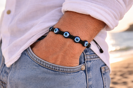Evil Eye Men's Protection Bracelet - Gift for Him - Greek Jewelry