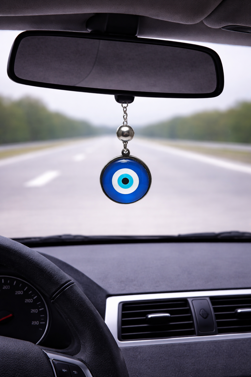 Evil Eye Mirror Car Charm - Car Protection - Stainless Steel Car Charm