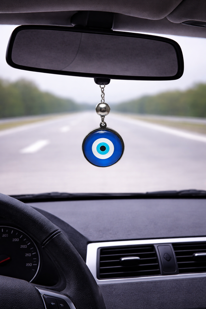 Evil Eye Mirror Car Charm - Car Protection - Stainless Steel Car Charm