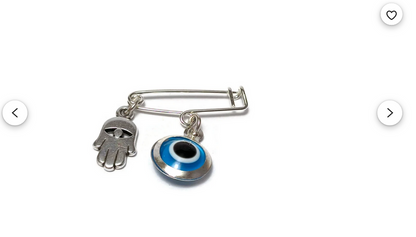 Evil Eye Hamsa Safety Pin - Baby Protection jewelry -