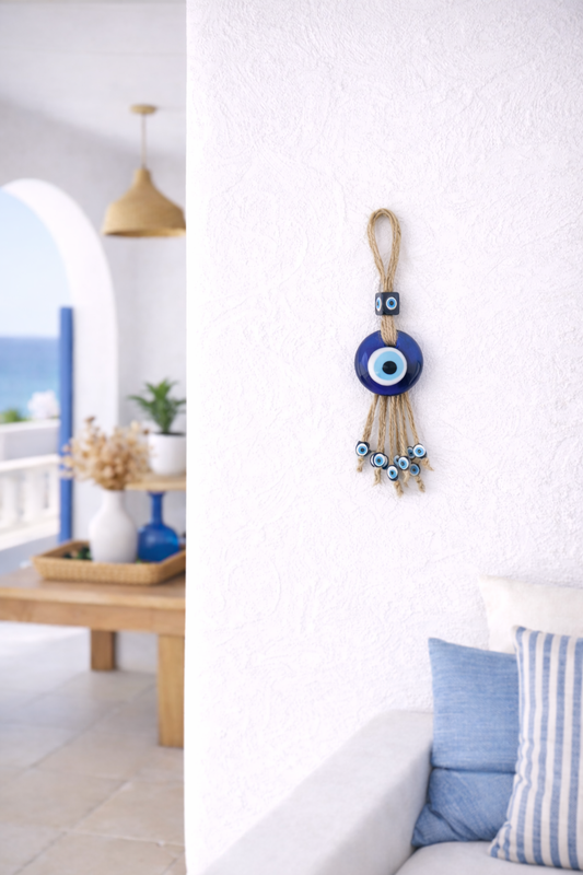 Oeil en Verre de 4 cm Porte Bonheur Grec