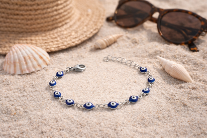 Protective Evil Eye Bracelet for Baby & Child - Stainless Steel Protection Charm - New Mom Gift