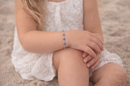 Protective Evil Eye Bracelet for Baby & Child - Stainless Steel Protection Charm - New Mom Gift
