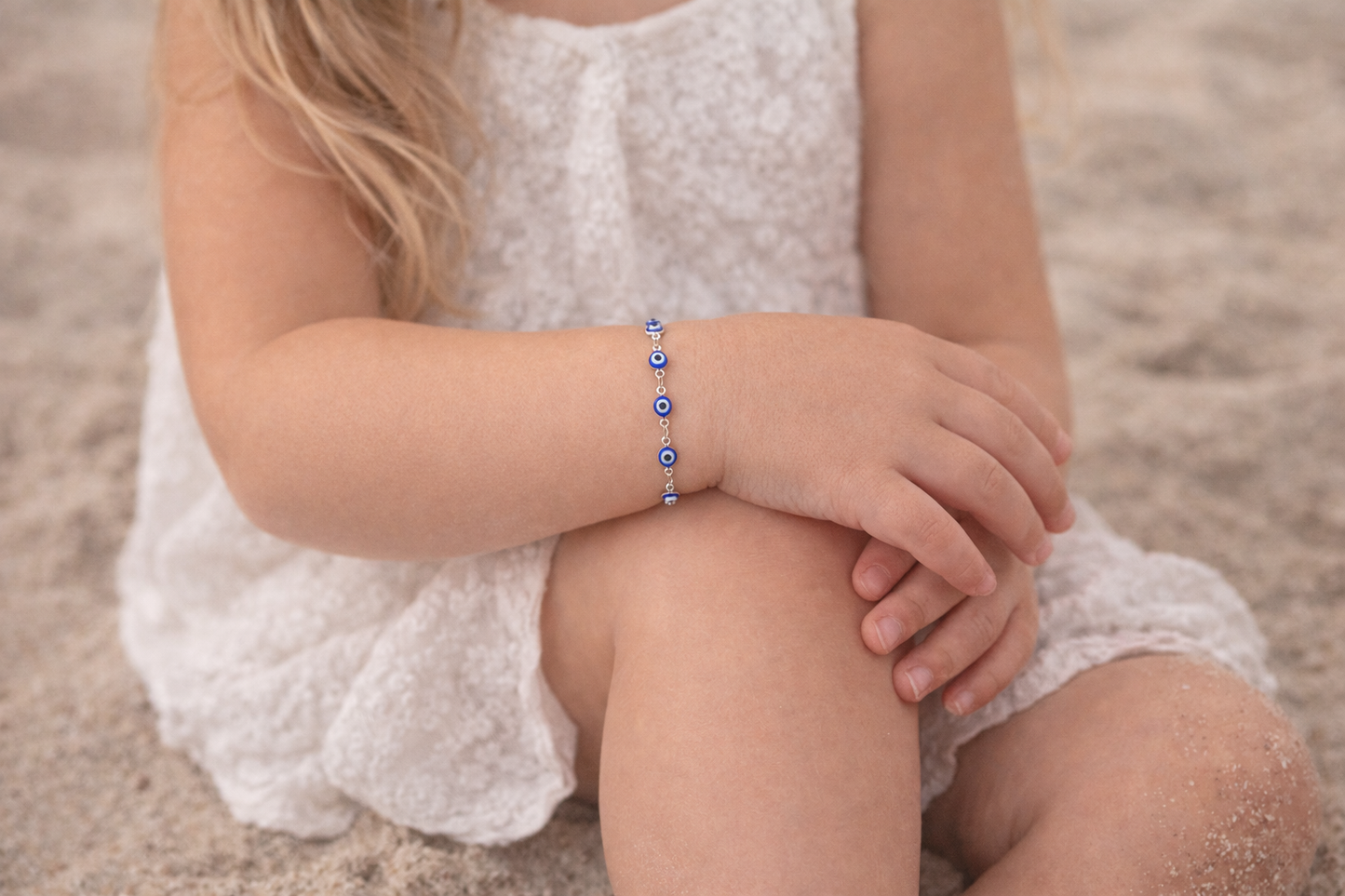 Protective Evil Eye Bracelet for Baby & Child - Stainless Steel Protection Charm - New Mom Gift