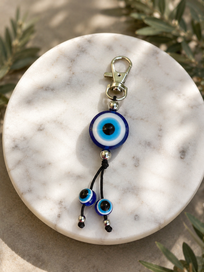 Greek Evil Eye Bag Charm – Handmade Lucky Accessory