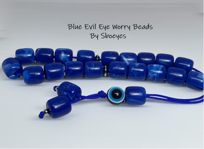 Blue Evil Eye Komboloi Worry Beads - Greek Gift