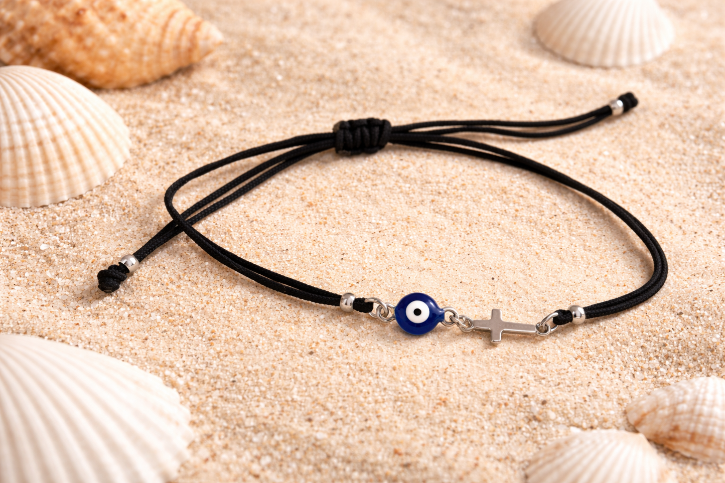 Bracelet Blue Evil Eye Cross - Bijoux grecs - Cadeau pour elle