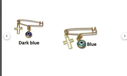 Épingle à nourrice Croix et Oeil - Bijoux de Protection Bébé