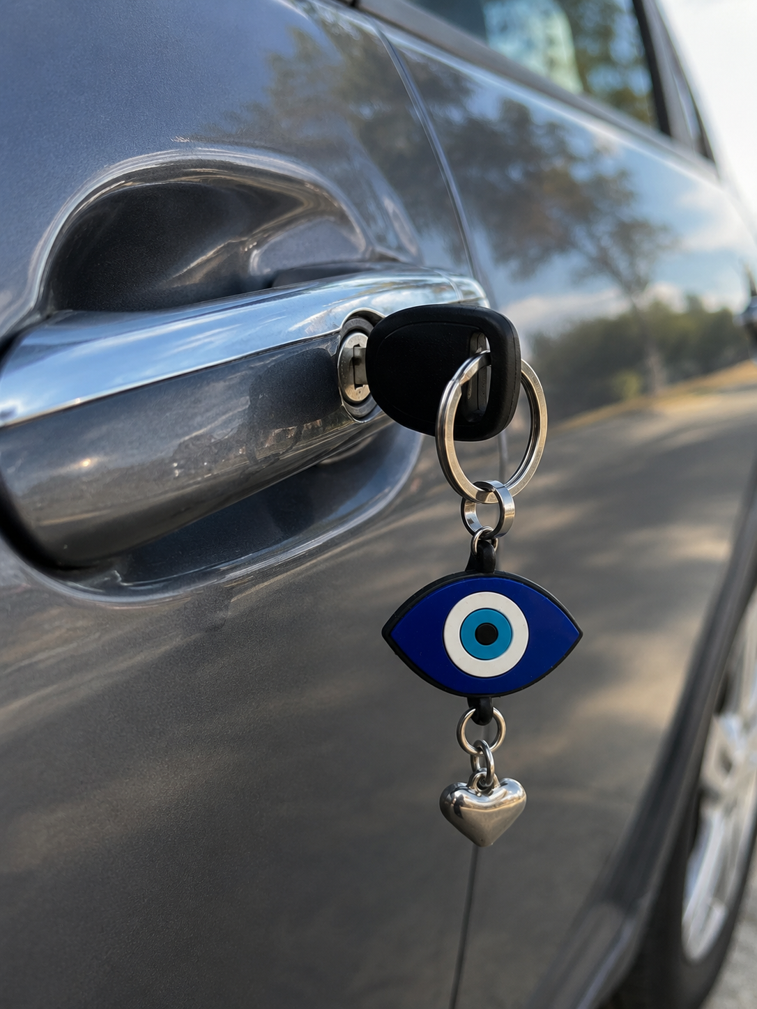 Greek Evil Eye Bag Charm & Keychain – Handmade Lucky Accessory