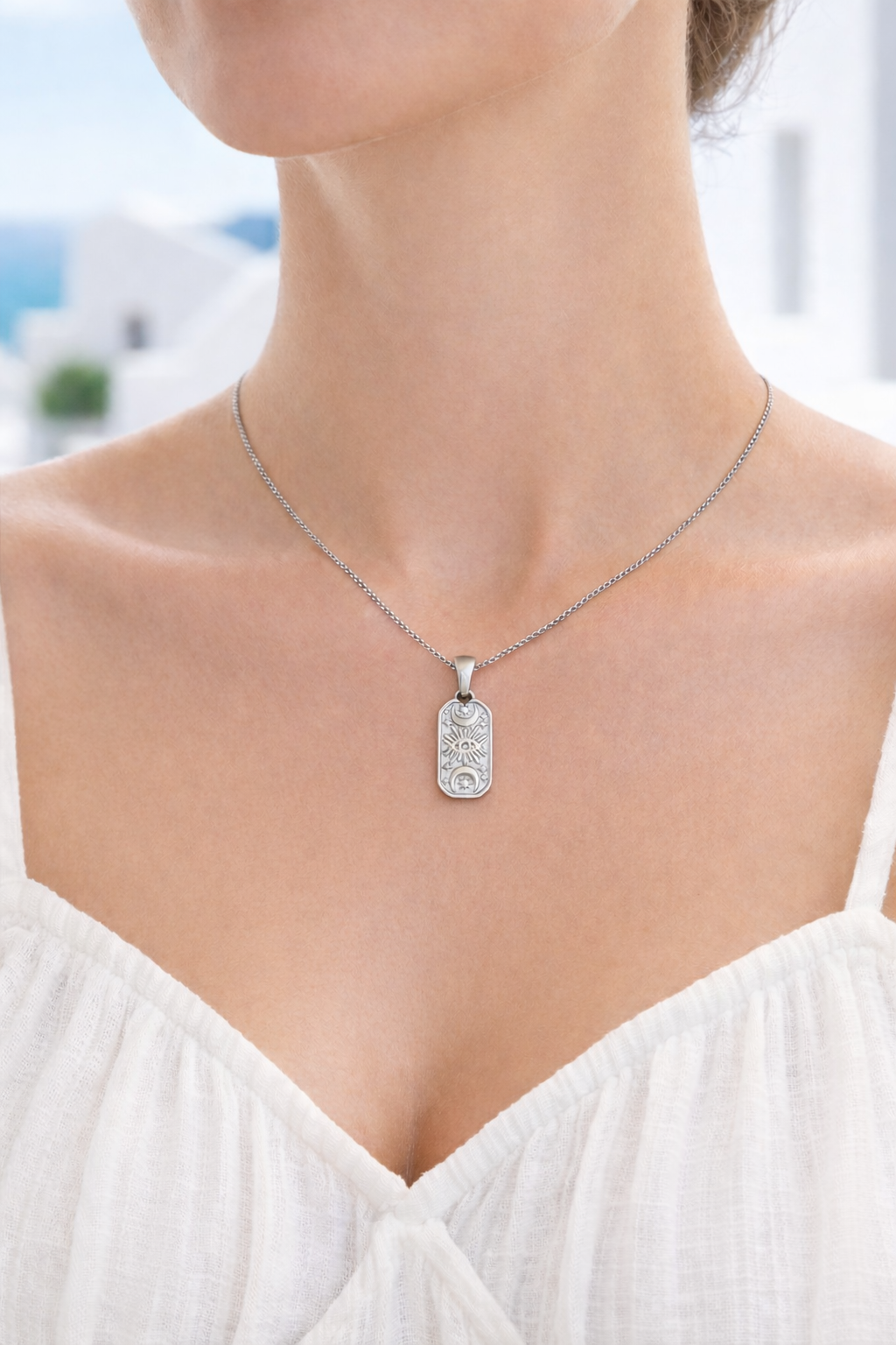 Stainless Steel Eye Necklace – Celestial & Minimalist Jewelry