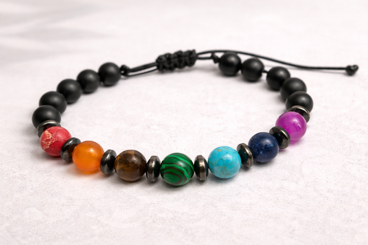 Bracelet pierres precieuses 7 chakras - Bracelet Unisex