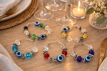 Decoration verres Oeil bleu - Ensemble de 6 - Décoration de table