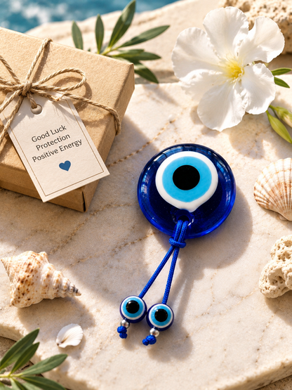 Glass Evil Eye Fridge Magnet | Greek Lucky Charm | Handmade Home Decor Gift