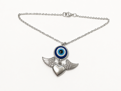 Angel Wings Evil eye Mirror charm - new car gift - Car accessories