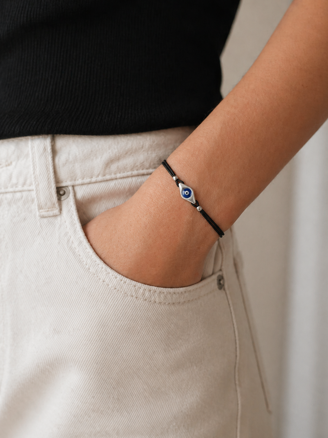 Dark Blue Adjustable Evil Eye Bracelet - Gift for Her