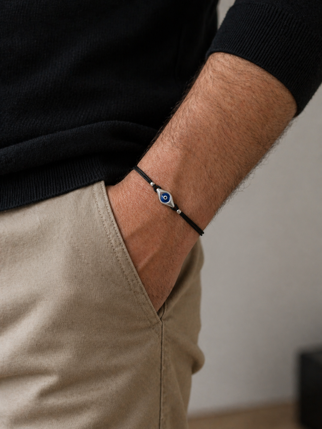 Dark Blue Adjustable Evil Eye Bracelet - Gift for Her