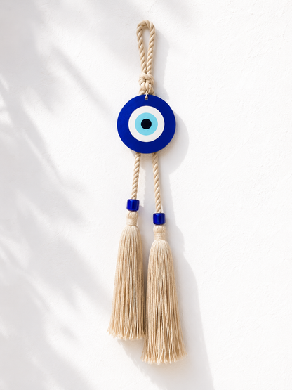 Greek Evil Eye Wall Hanging | Wooden Boho Home Decor