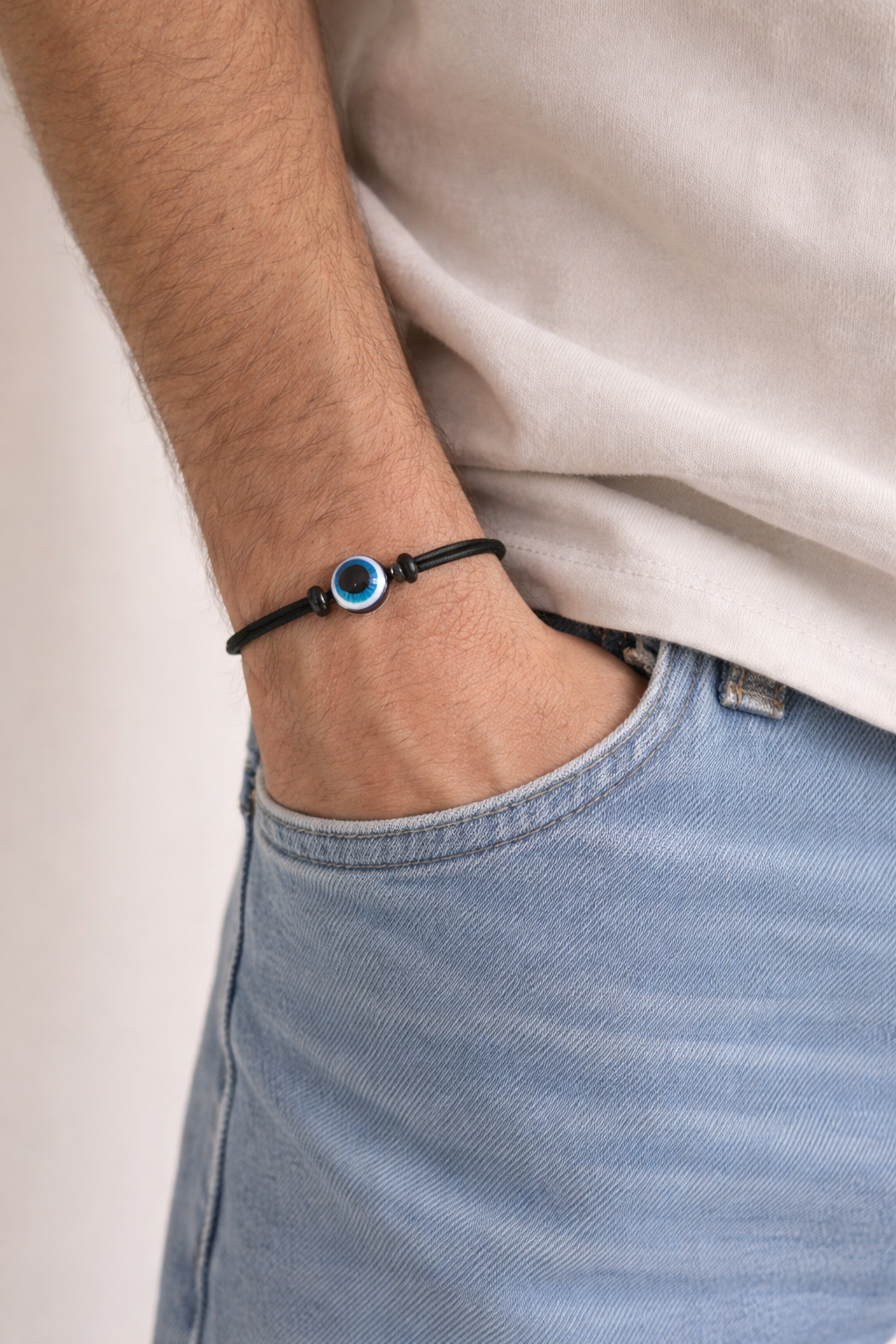 Greek rubber evil eye bracelet - Men's & women's gift