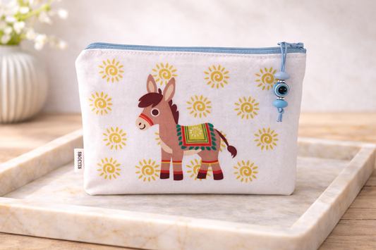 Greek Donkey Zip Pouch - Greek Gift