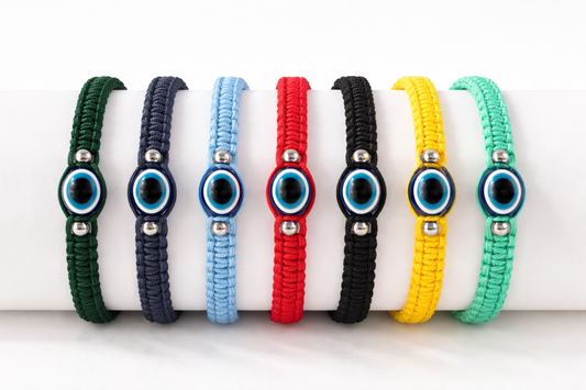 Bracelet Oeil Bleu Macramé - De Nombreuses couleurs disponibles