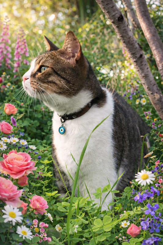 Medaillon Oeil Bleu Chat ou Chien - Protection 