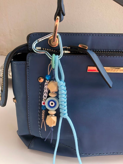 Bijou de sac oeil bleu - Bijou Porte Bonheur - Décoration Sac