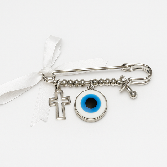 Baby Evil Eye Safety Pin - Baby Protection - Baby Shower Gift