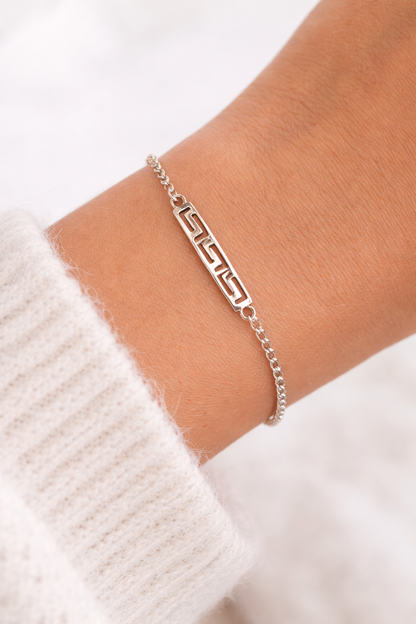 Bracelet Motif Grec en Argent 925