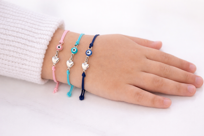 Evil Eye Heart Baby Bracelet - Protection Bracelet - baby Gift