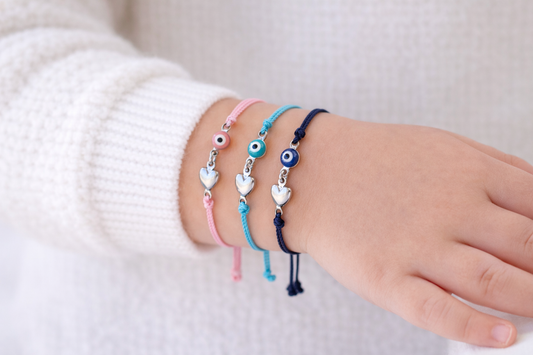 Evil Eye Heart Baby Bracelet - Protection Bracelet - baby Gift
