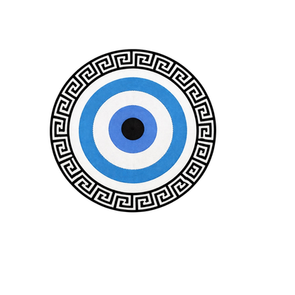Greek Key Evil Eye Machine Embroidery Design - Digital Embroidery File