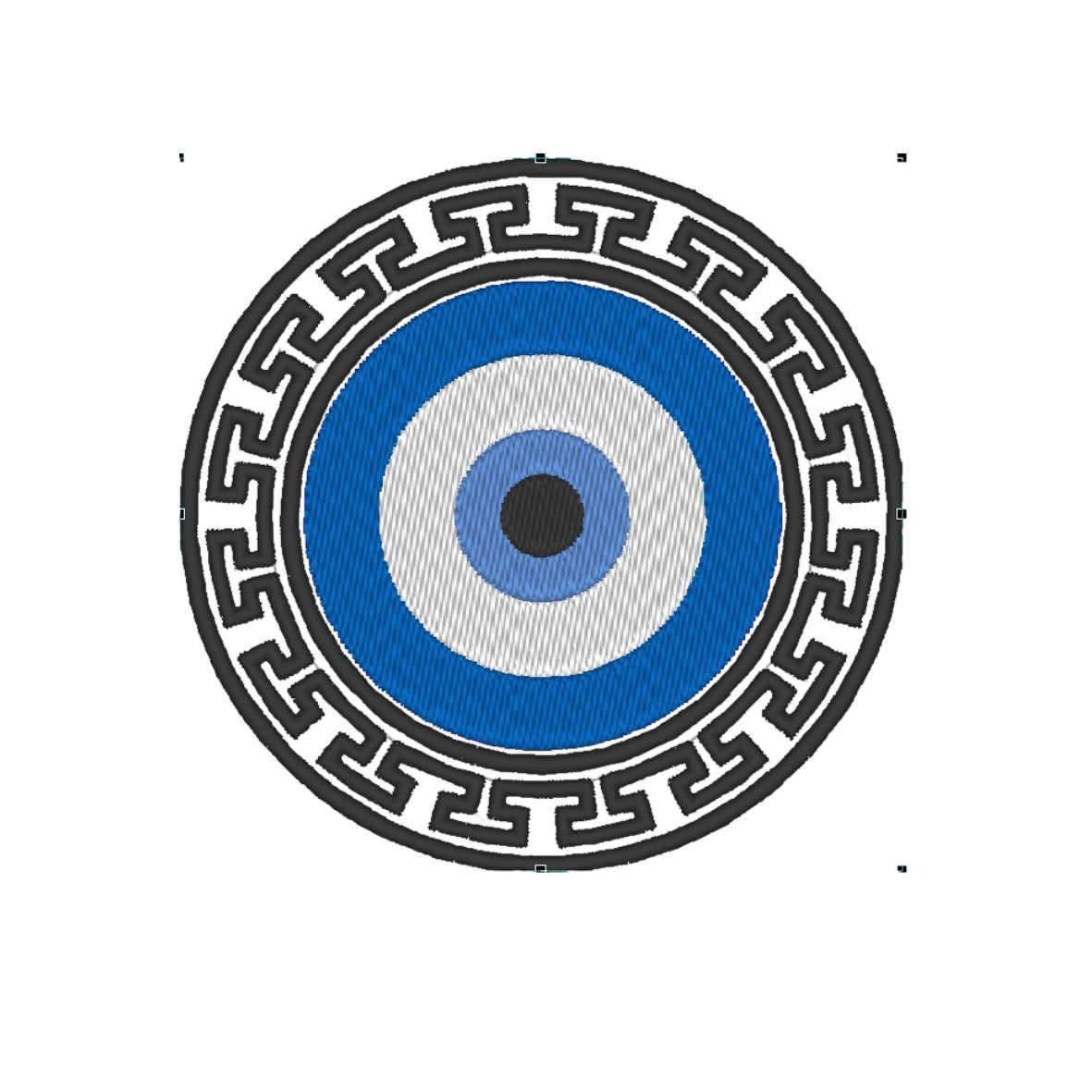 Broderie numérique Oeil Bleu & Motif Grec – Téléchargement instantané