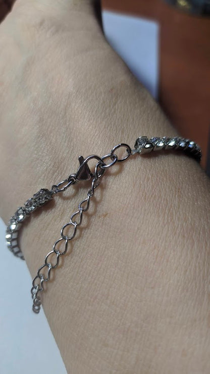 Tennis Style bracelet - stainless steel Jewlery - Gift for her - Bridesmaid diamond bracelet