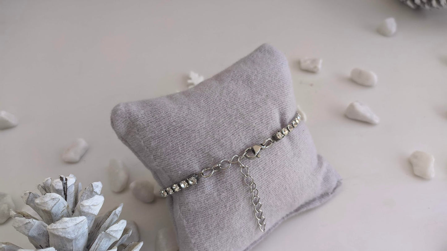 Tennis bracelet - stainless steel Jewlery - Gift for her - Bridesmaid diamond bracelet