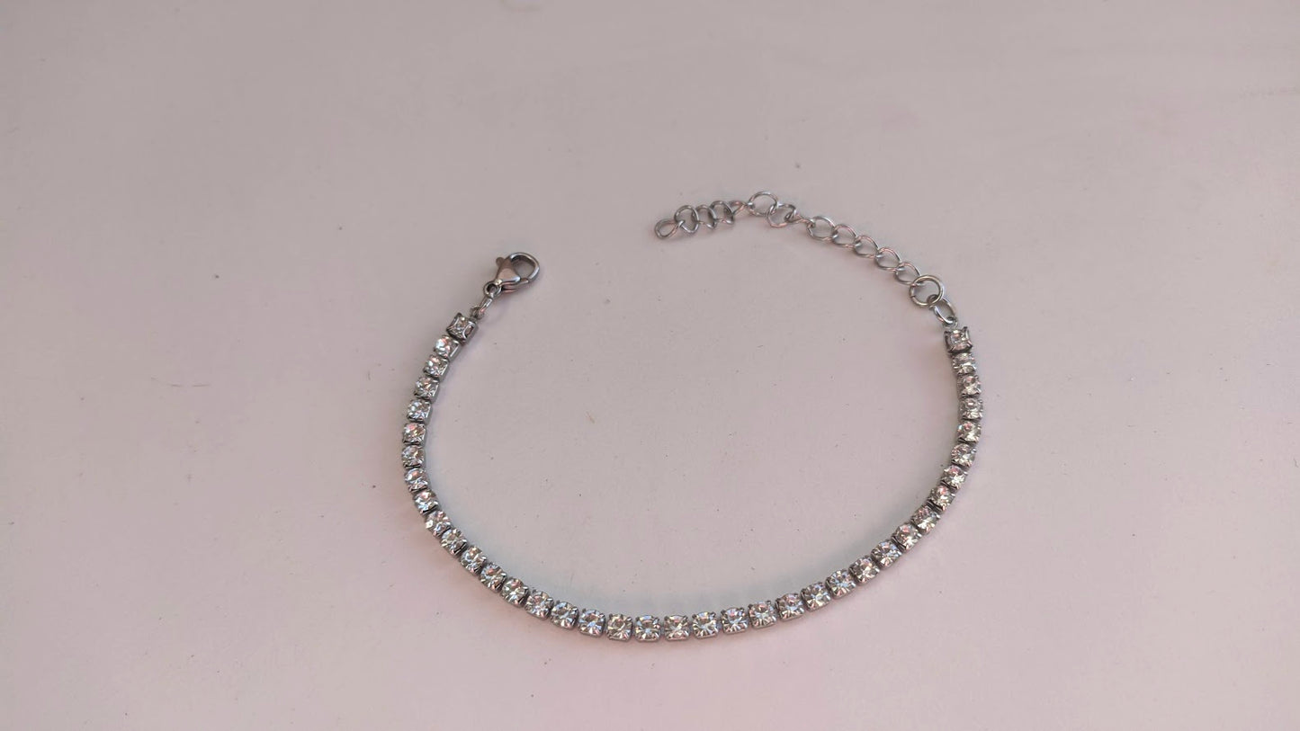 Tennis bracelet - stainless steel Jewlery - Gift for her - Bridesmaid diamond bracelet