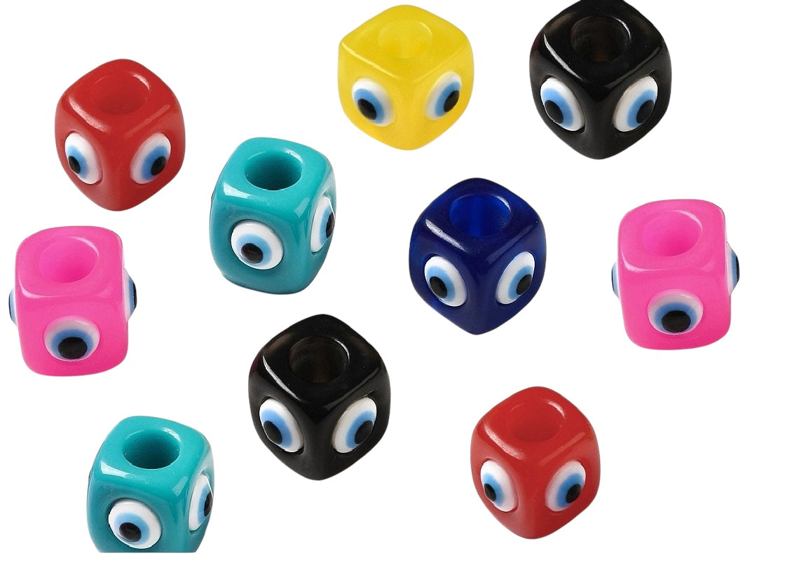 EVIL EYE CUBE Beads in mixed colors